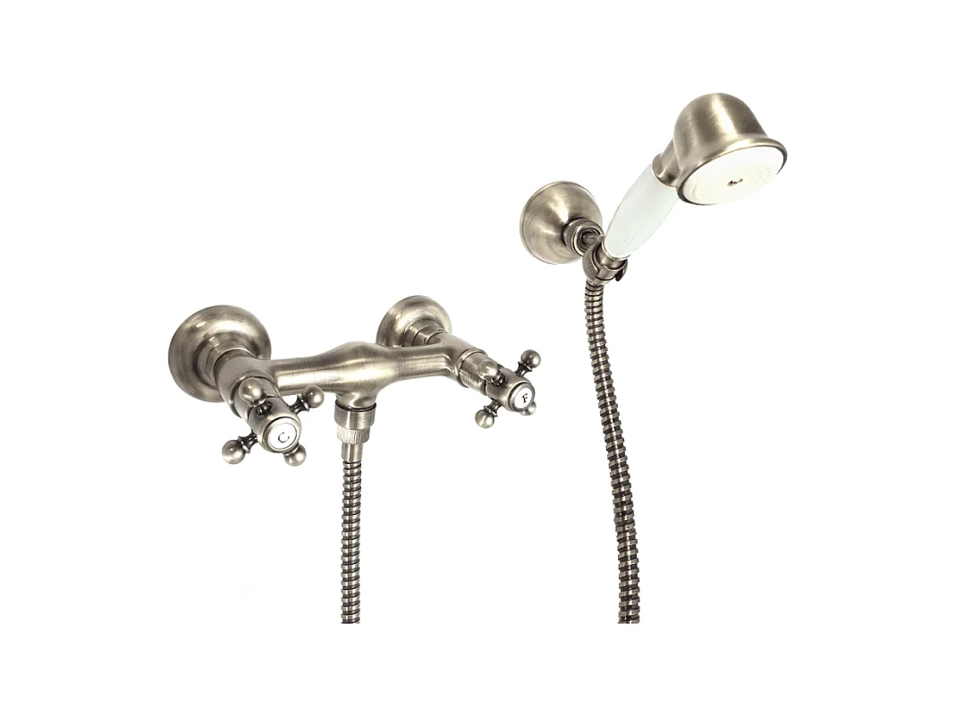 Mélangeur douche + flexible + douchette + support PAINI Tiffany Gris Acier