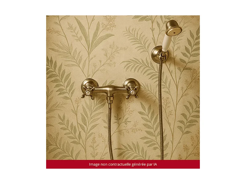 Mélangeur douche + flexible + douchette + support PAINI Tiffany Gris Acier