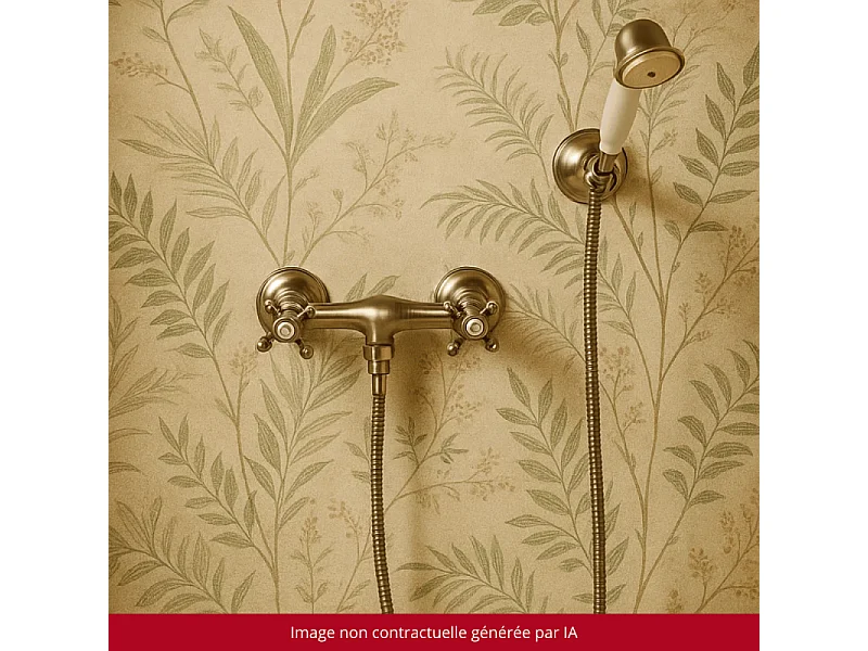 Mélangeur douche + flexible + douchette + support PAINI Tiffany Gris Acier