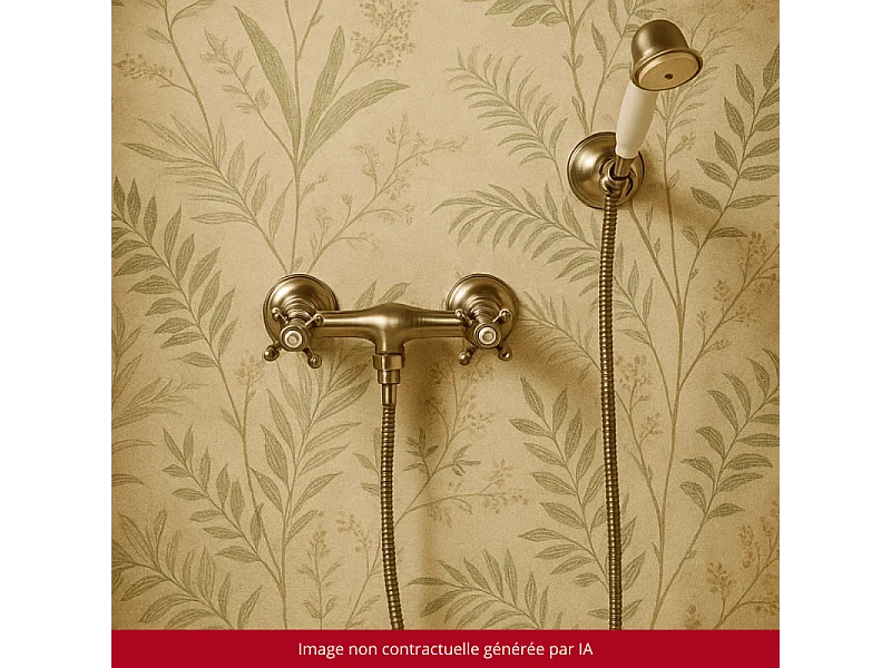 Mélangeur douche + flexible + douchette + support PAINI Tiffany Gris Acier