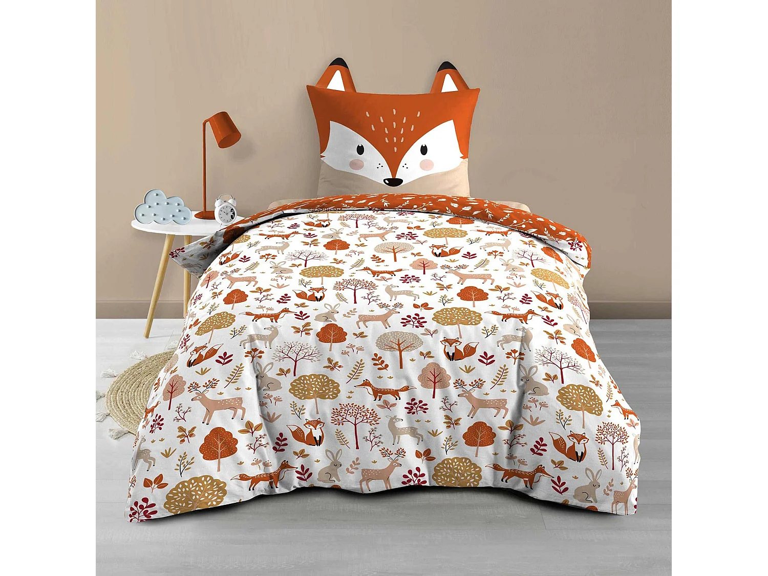 Parure de lit enfant réversible 140x200 coton Douceur d'Intérieur Roxy