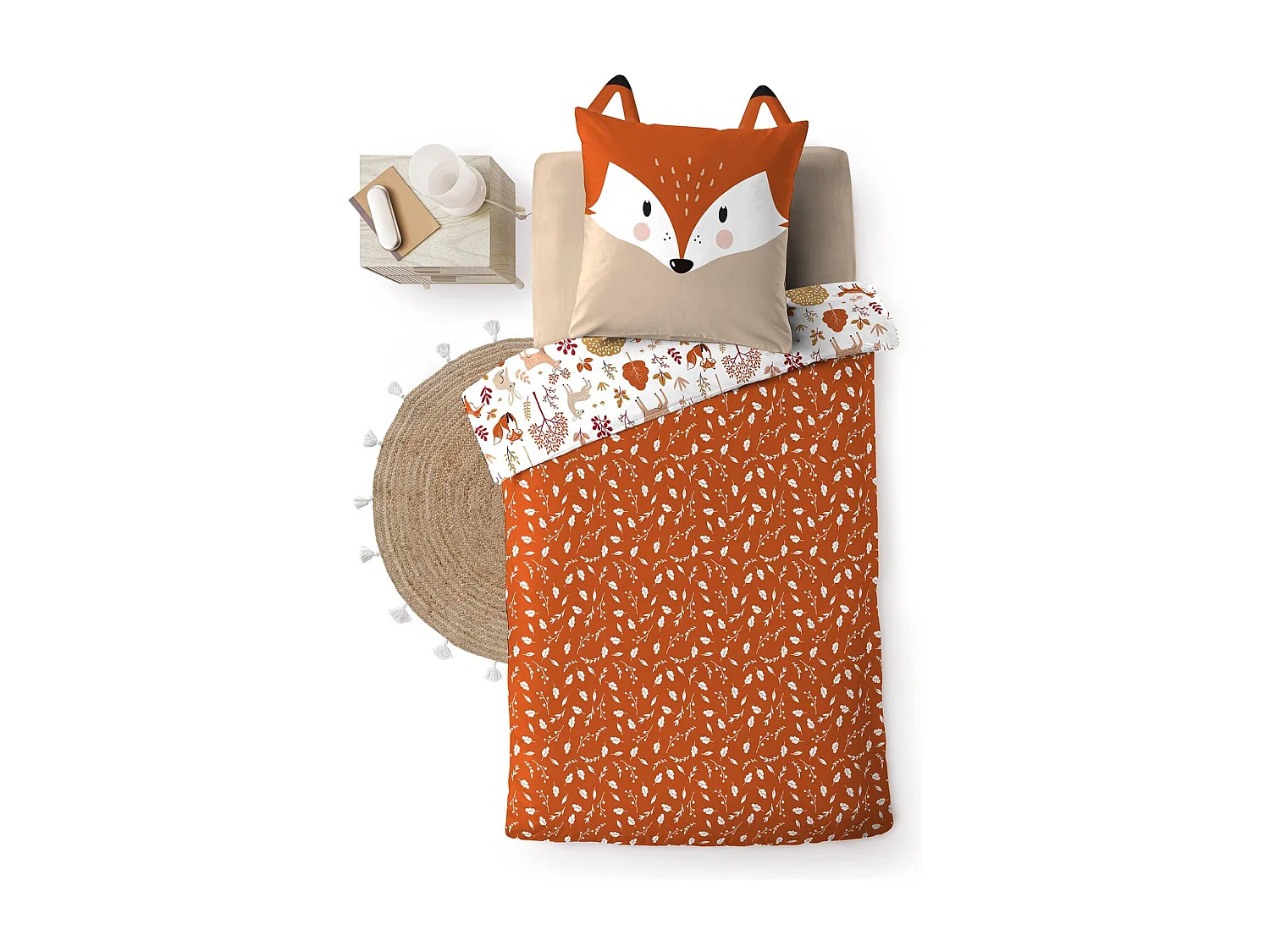 Parure de lit enfant réversible 140x200 coton Douceur d'Intérieur Roxy