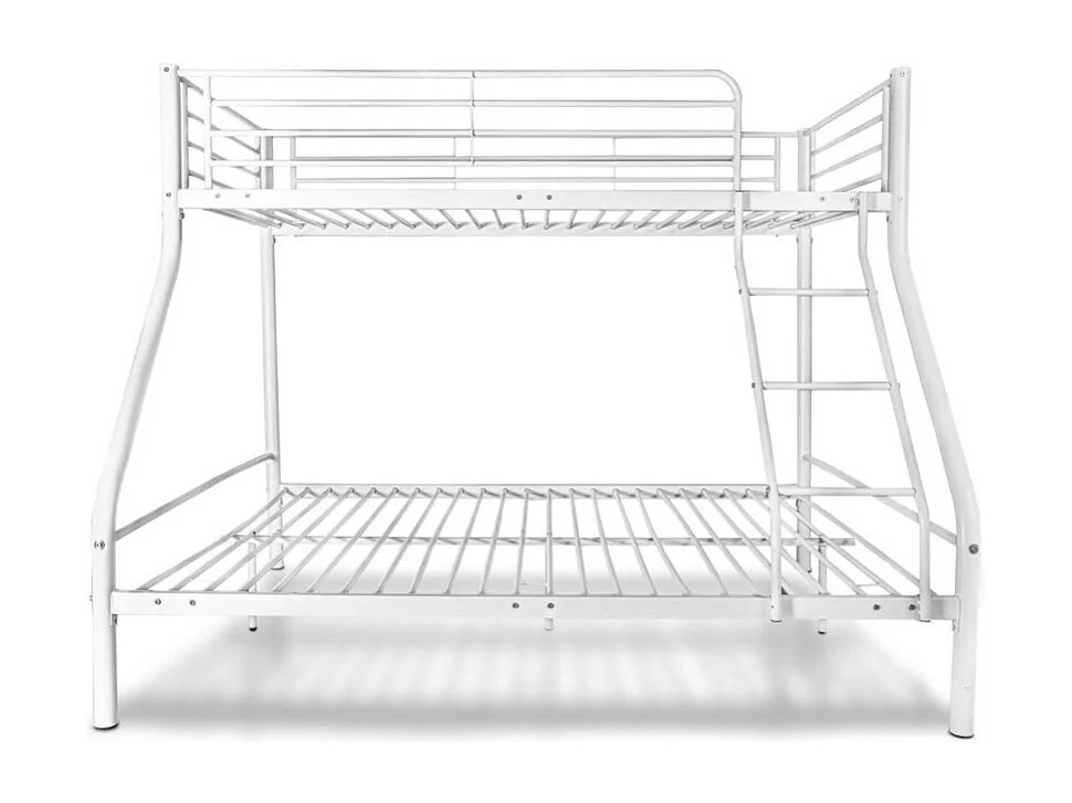 Litera metálica de 152x210x148 cm de 3 plazas con estructura robusta en color blanco Nido