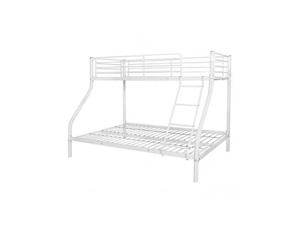 Litera metálica de 168x210x148 cm de 3 plazas con estructura robusta en color blanco Nido