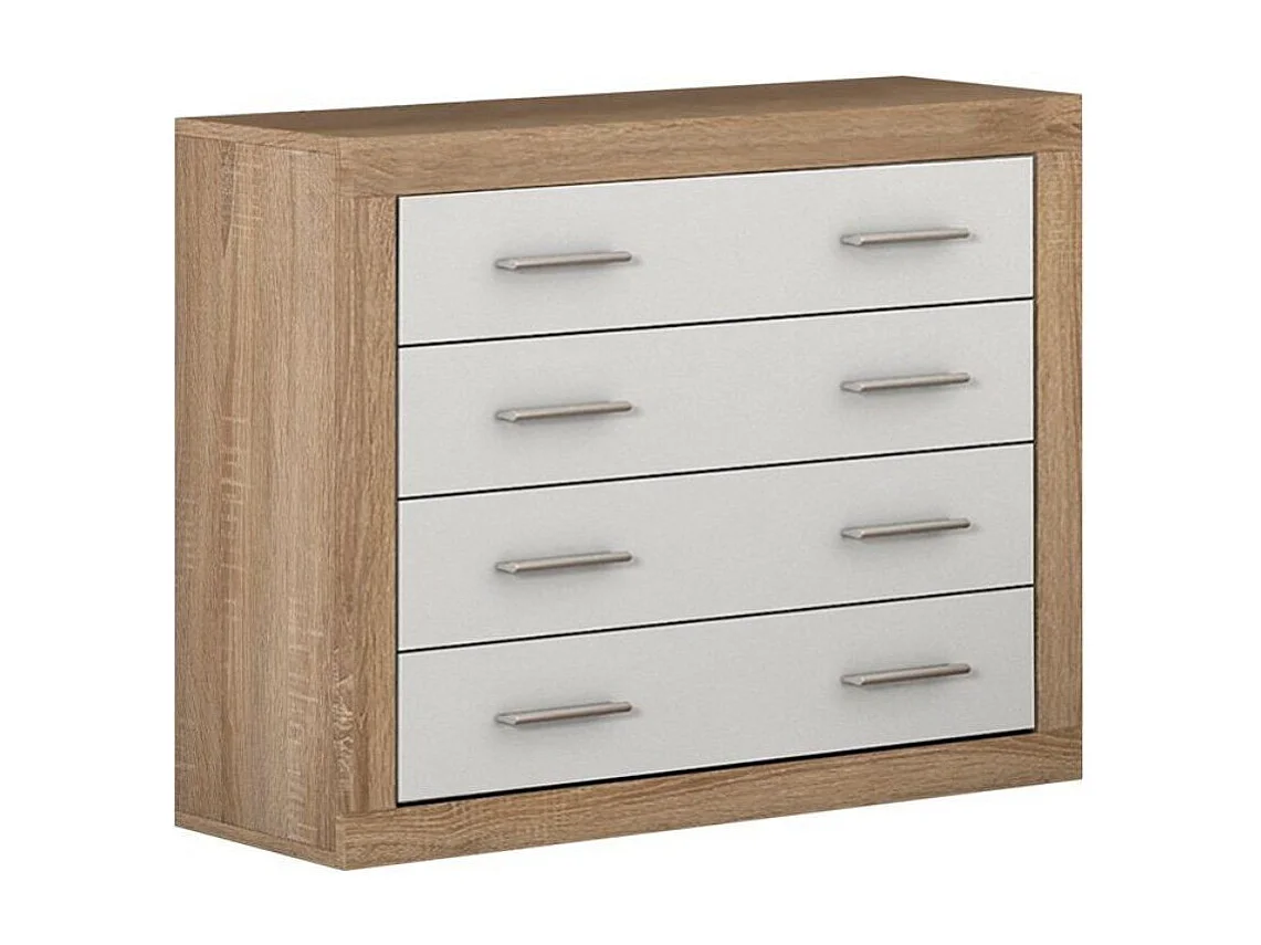 Cómoda de 4 cajones de 81,5x98x39,6 cm de tablero de melamina en color cambrian Jana