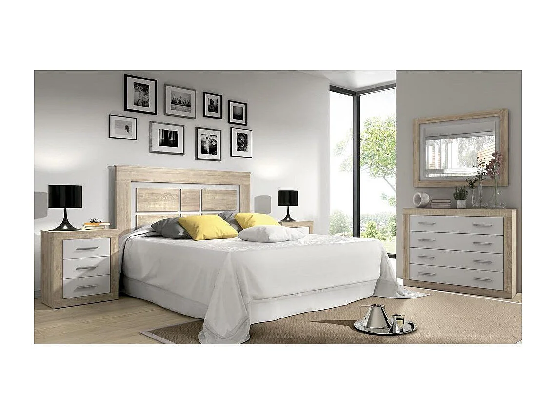 Cómoda de 4 cajones de 81,5x98x39,6 cm de tablero de melamina en color cambrian Jana