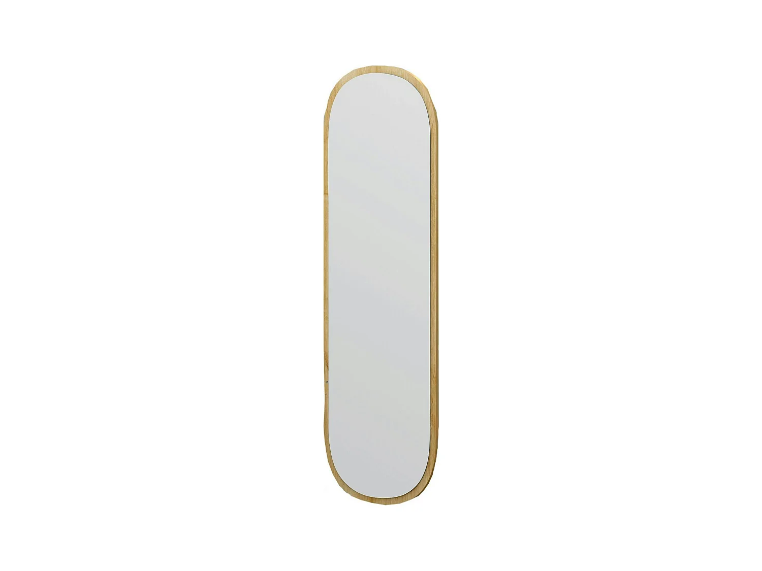 Miroir d'entrée ovale cadre effet bois 117 cm - moderne CODY