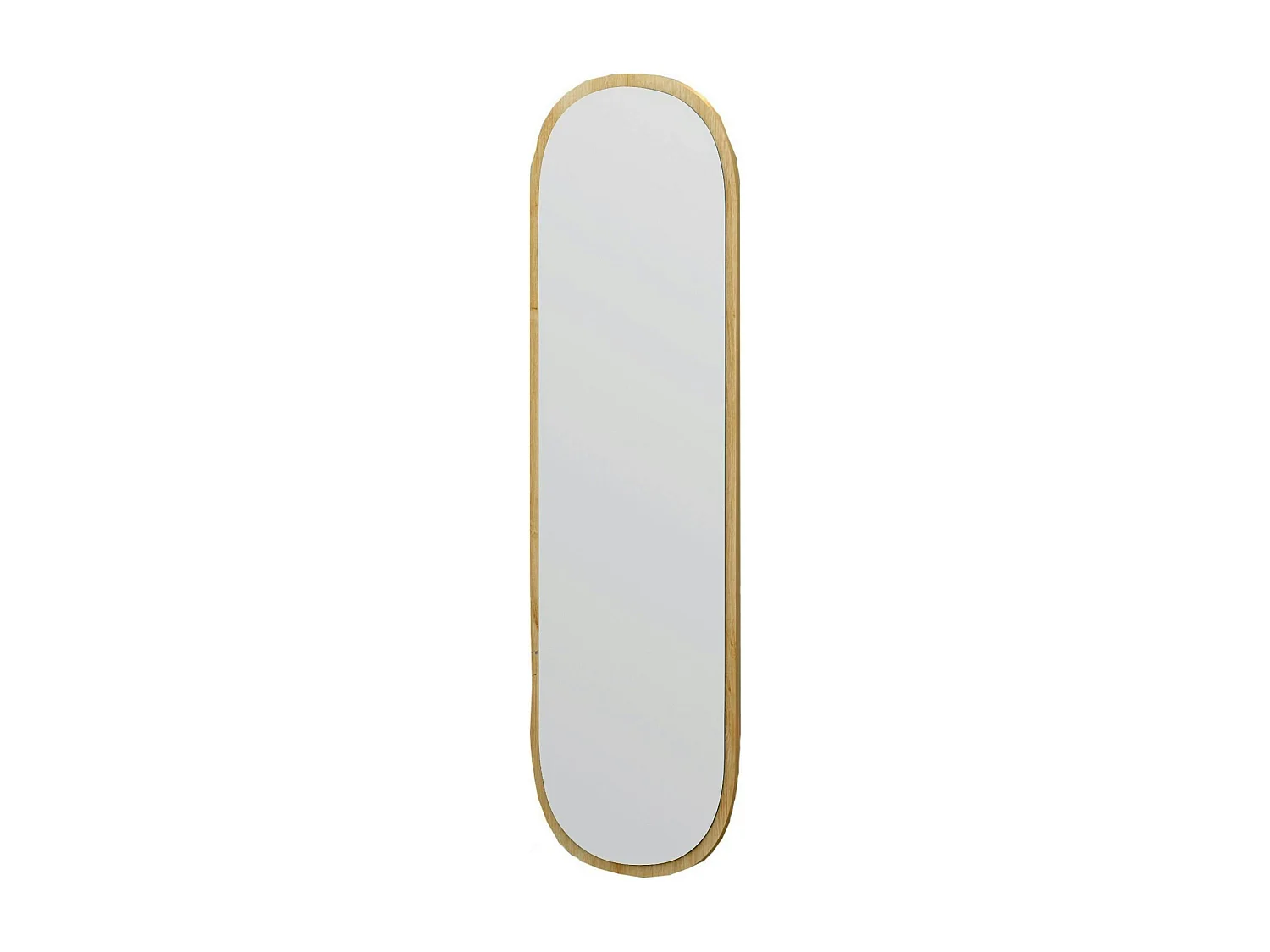 Miroir d'entrée ovale cadre effet bois 117 cm - moderne CODY