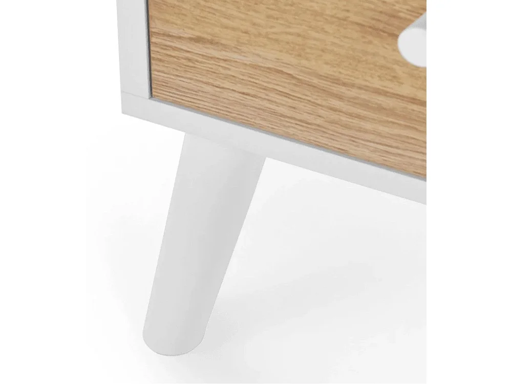 Sinfornier de 6 cajones de 135x80x45 cm de diseño escandinavo color blanco y roble Leah