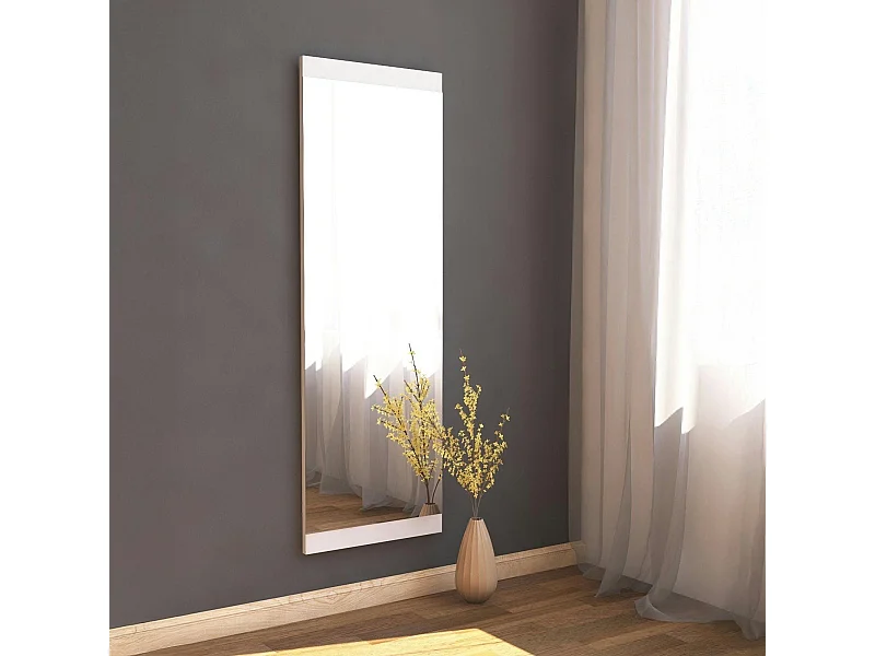 Miroir rectangulaire blanc 120 cm - à poser ou suspendre CODY