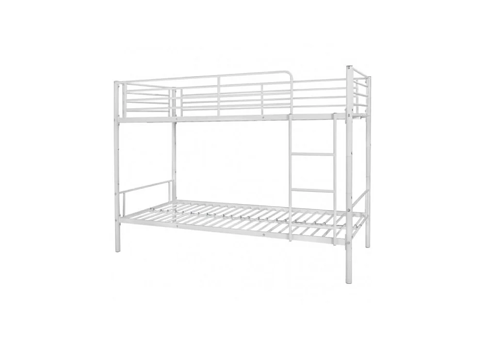 Litera metálica de 165x201x98 cm de 2 plazas con estructura robusta en color blanco Nido