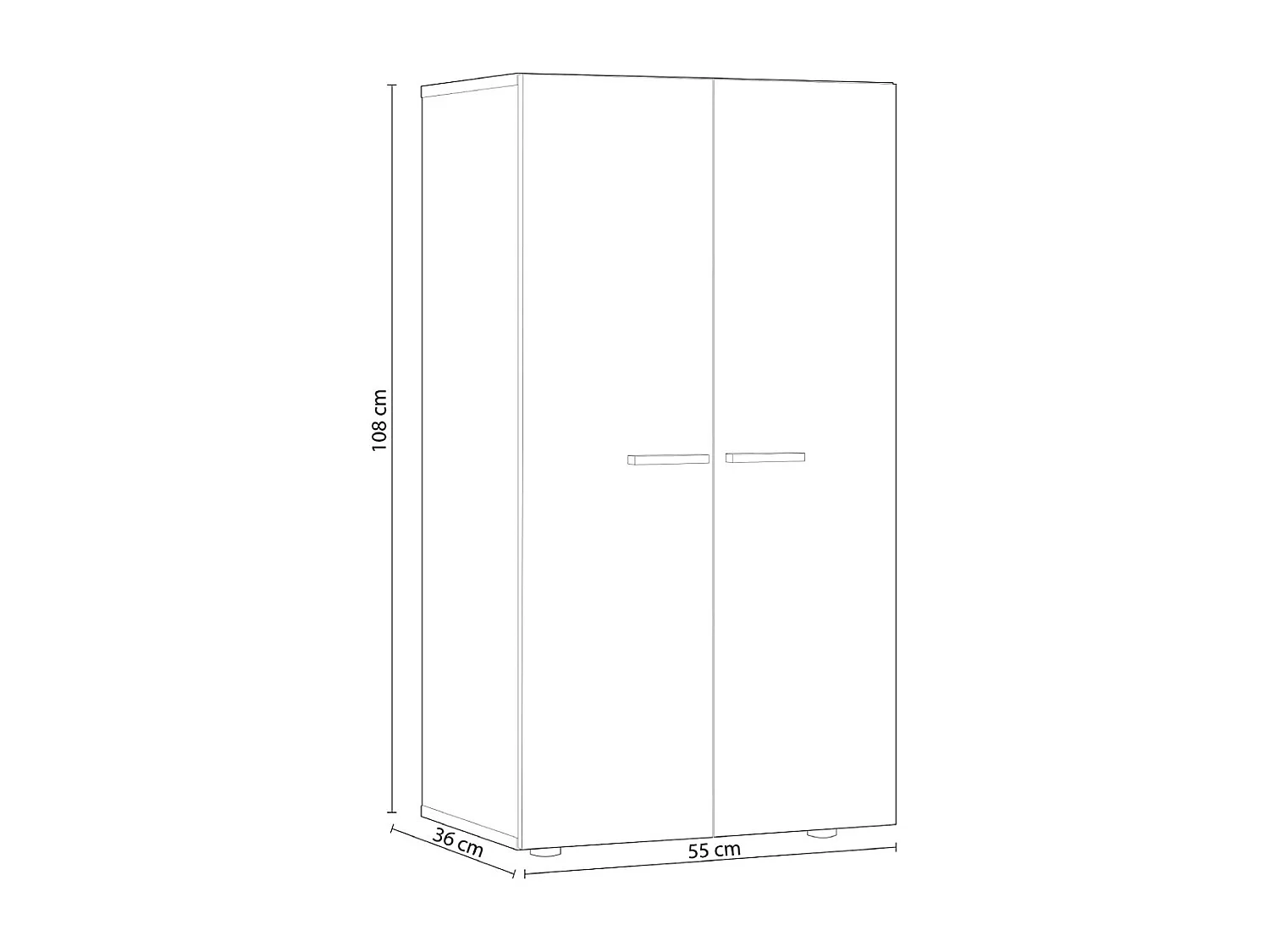 Zapatero de 2 puertas y 6 estantes de 103x55x36 cm con cantos de PVC en color gris Stark
