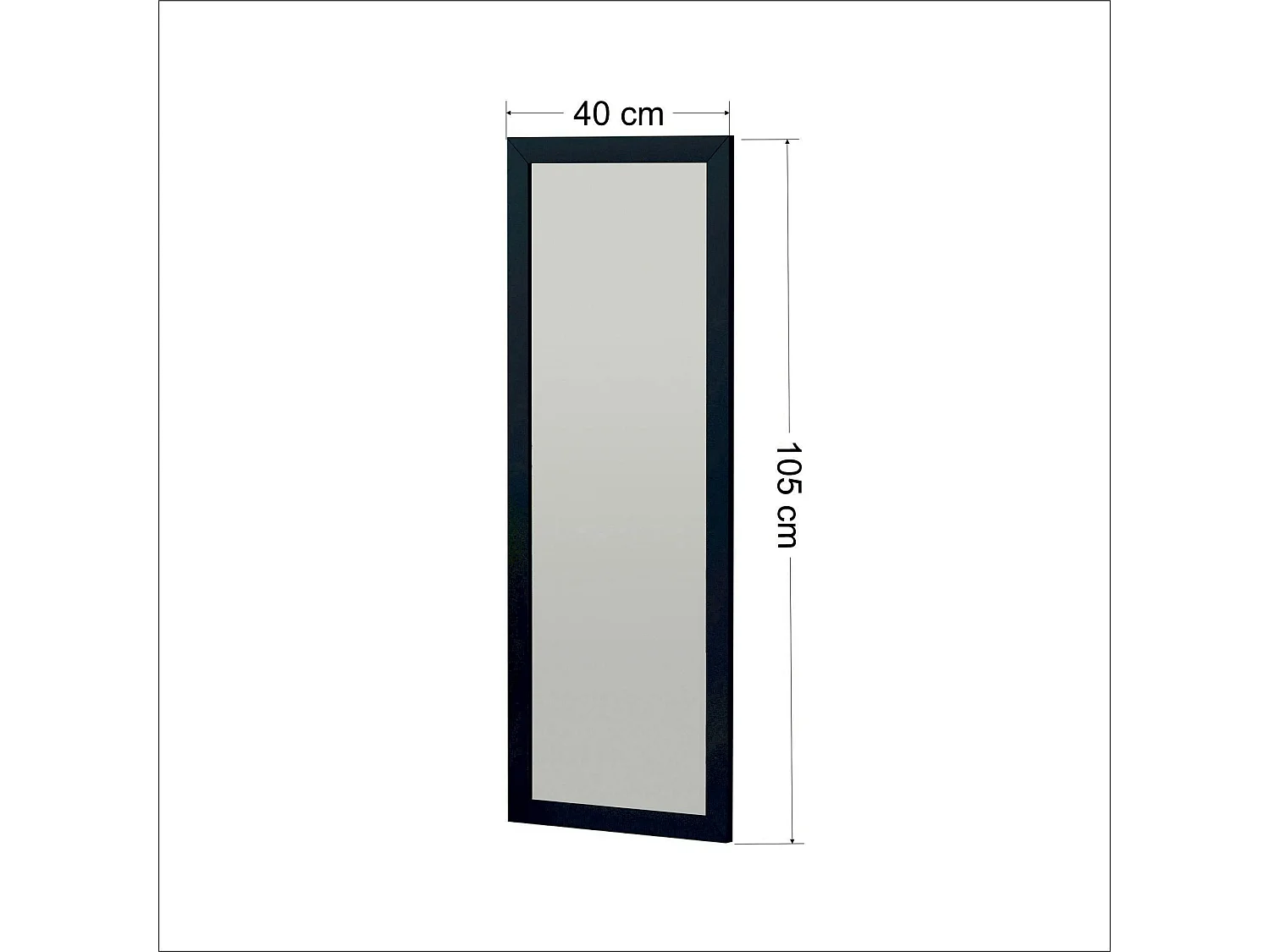 Miroir rectangulaire mural avec cadre noir 105 cm CODY