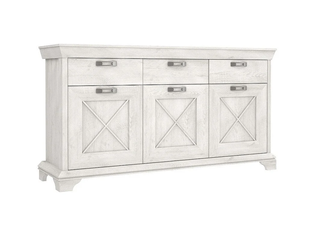Aparador de salón-comedor de 96,2x177,7x48,3 cm con 3 puertas y 3 cajones blanco Karen