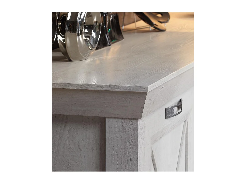 Aparador de salón-comedor de 96,2x177,7x48,3 cm con 3 puertas y 3 cajones blanco Karen