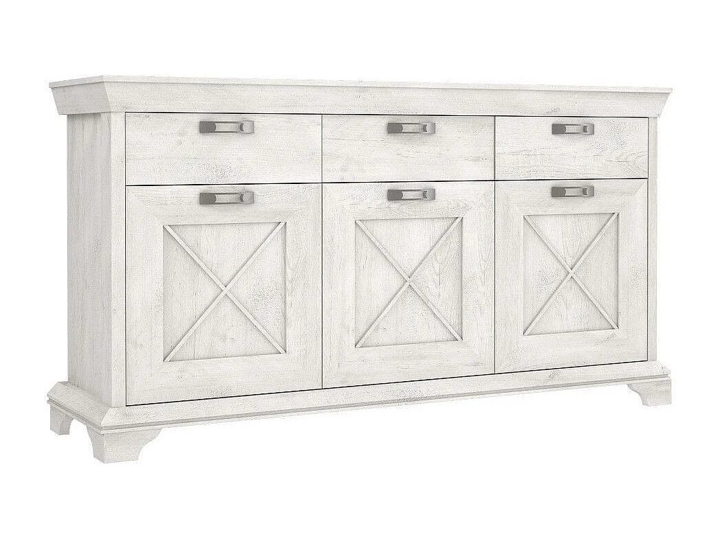 Aparador de salón-comedor de 96,2x177,7x48,3 cm con 3 puertas y 3 cajones blanco Karen