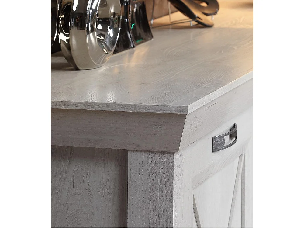 Aparador de salón-comedor de 96,2x177,7x48,3 cm con 3 puertas y 3 cajones blanco Karen