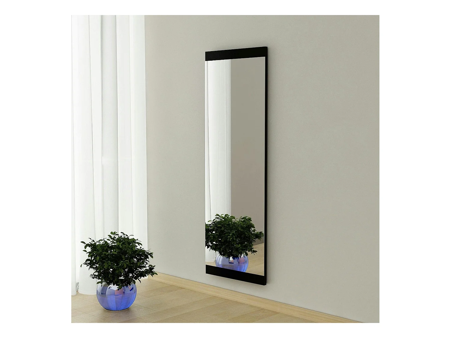 Miroir rectangulaire noir 120 cm - à poser ou suspendre CODY