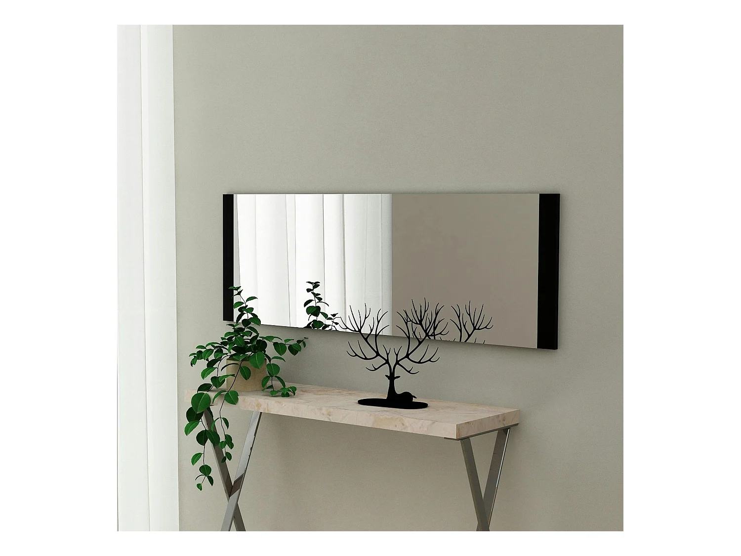 Miroir rectangulaire noir 120 cm - à poser ou suspendre CODY