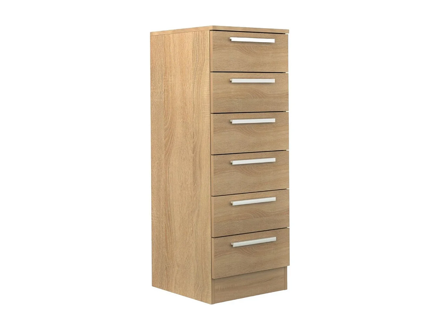 Sinfonier de 6 cajones de 108x40x40 cm compacto de madera aglomerada en color roble Cube