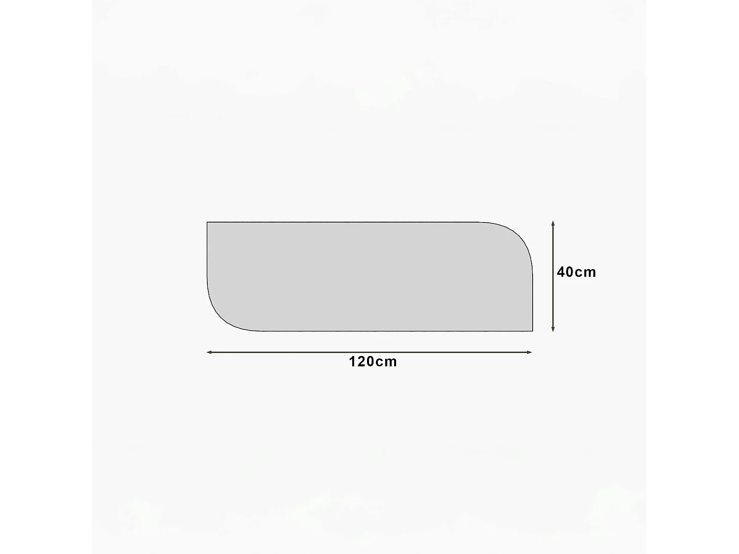 Miroir rectangulaire noir - angles arrondis 120 cm CODY