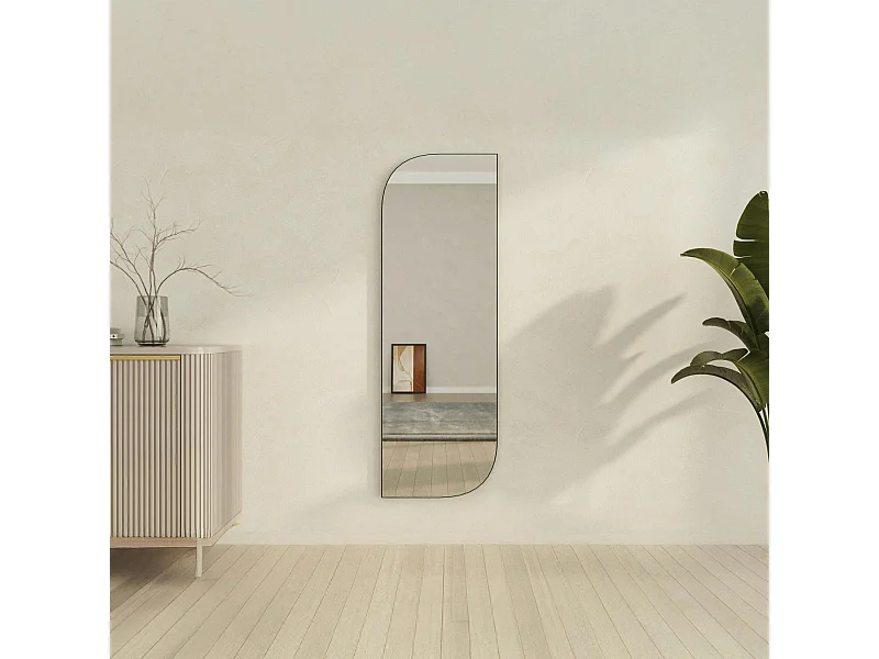 Miroir rectangulaire noir - angles arrondis 120 cm CODY
