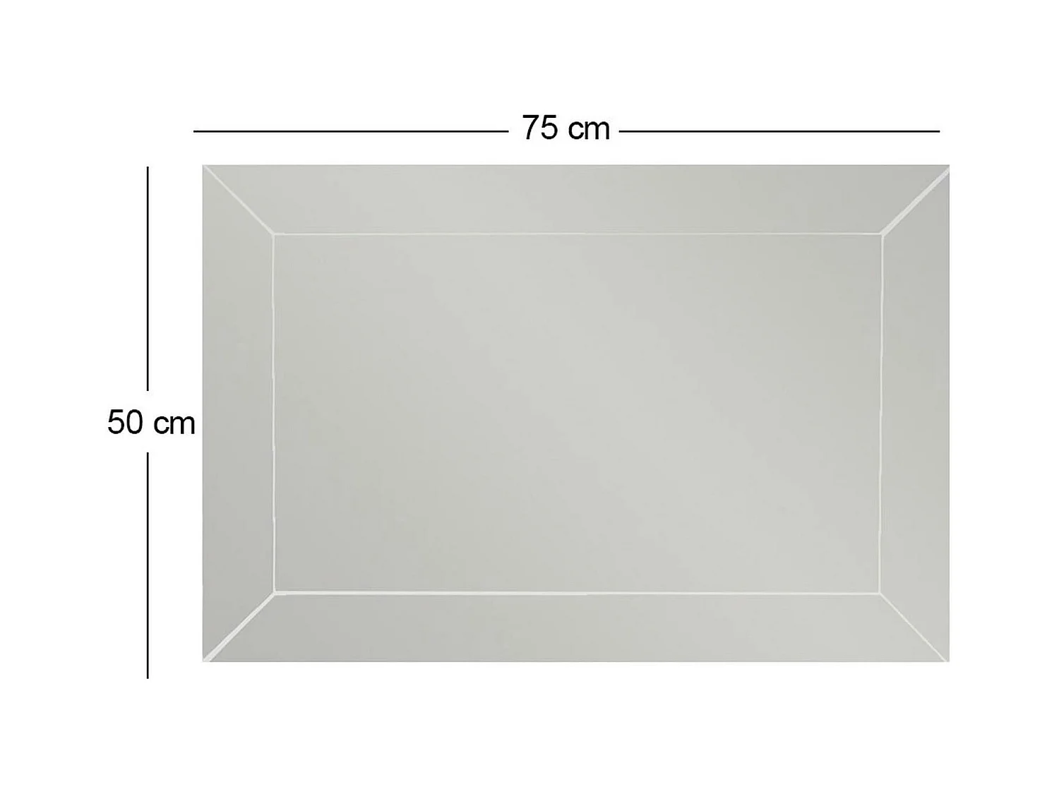 Miroir rectangulaire mural 75 cm - cadre biseauté CODY