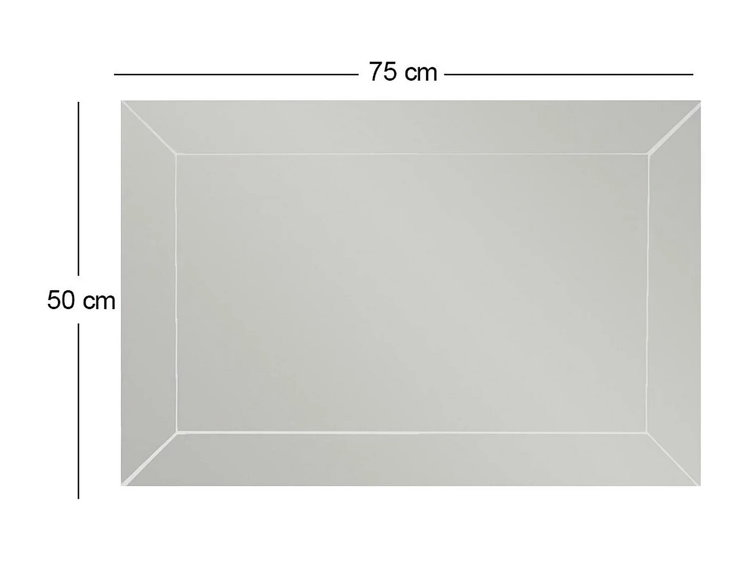 Miroir rectangulaire mural 75 cm - cadre biseauté CODY
