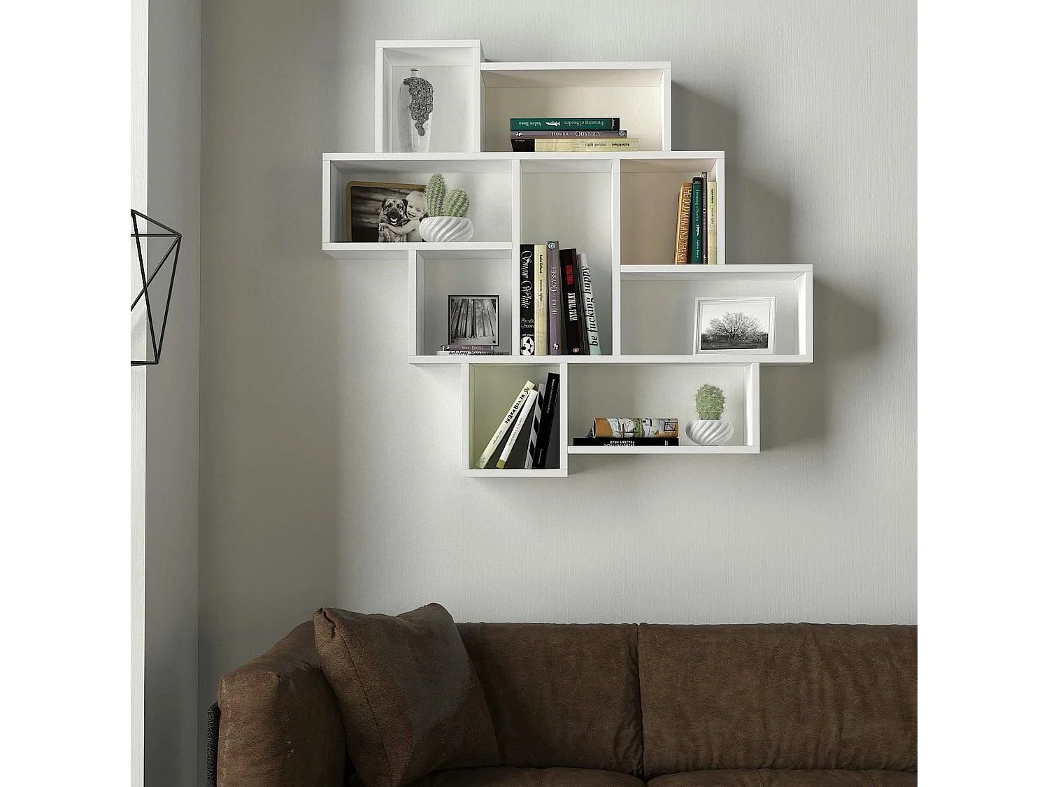 Étagère murale blanche design - 9 niches ouvertes MARFA