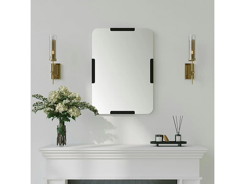 Miroir d'entrée mural avec détails noirs 70 cm CODY