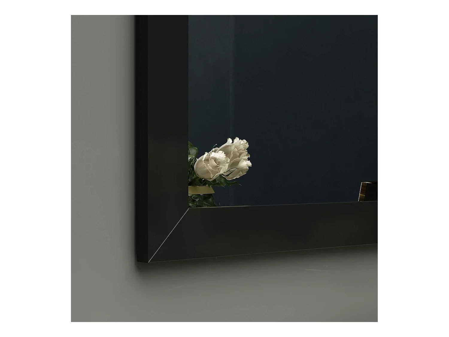 Miroir rectangulaire mural avec cadre noir 75 cm CODY