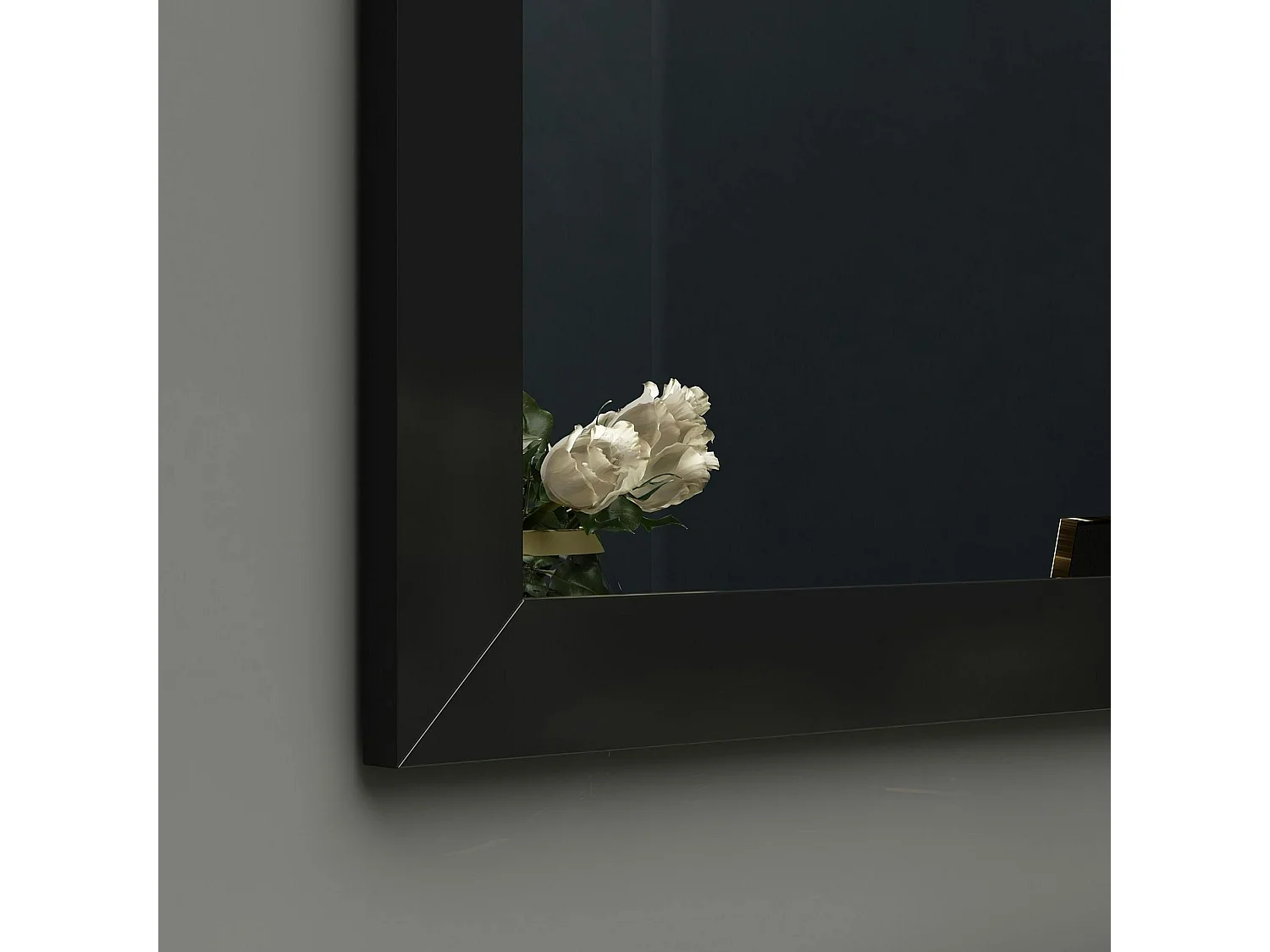 Miroir rectangulaire mural avec cadre noir 75 cm CODY