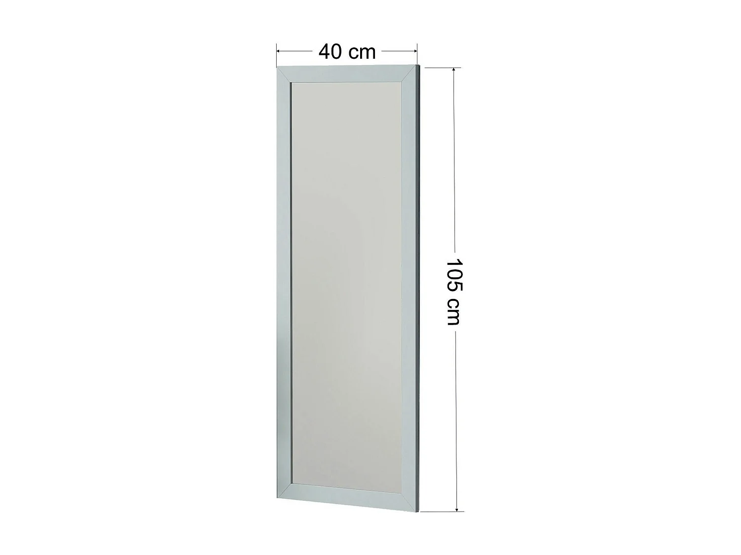 Miroir rectangulaire mural avec cadre blanc 105 cm CODY