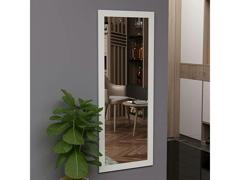 Miroir rectangulaire mural avec cadre blanc 105 cm CODY