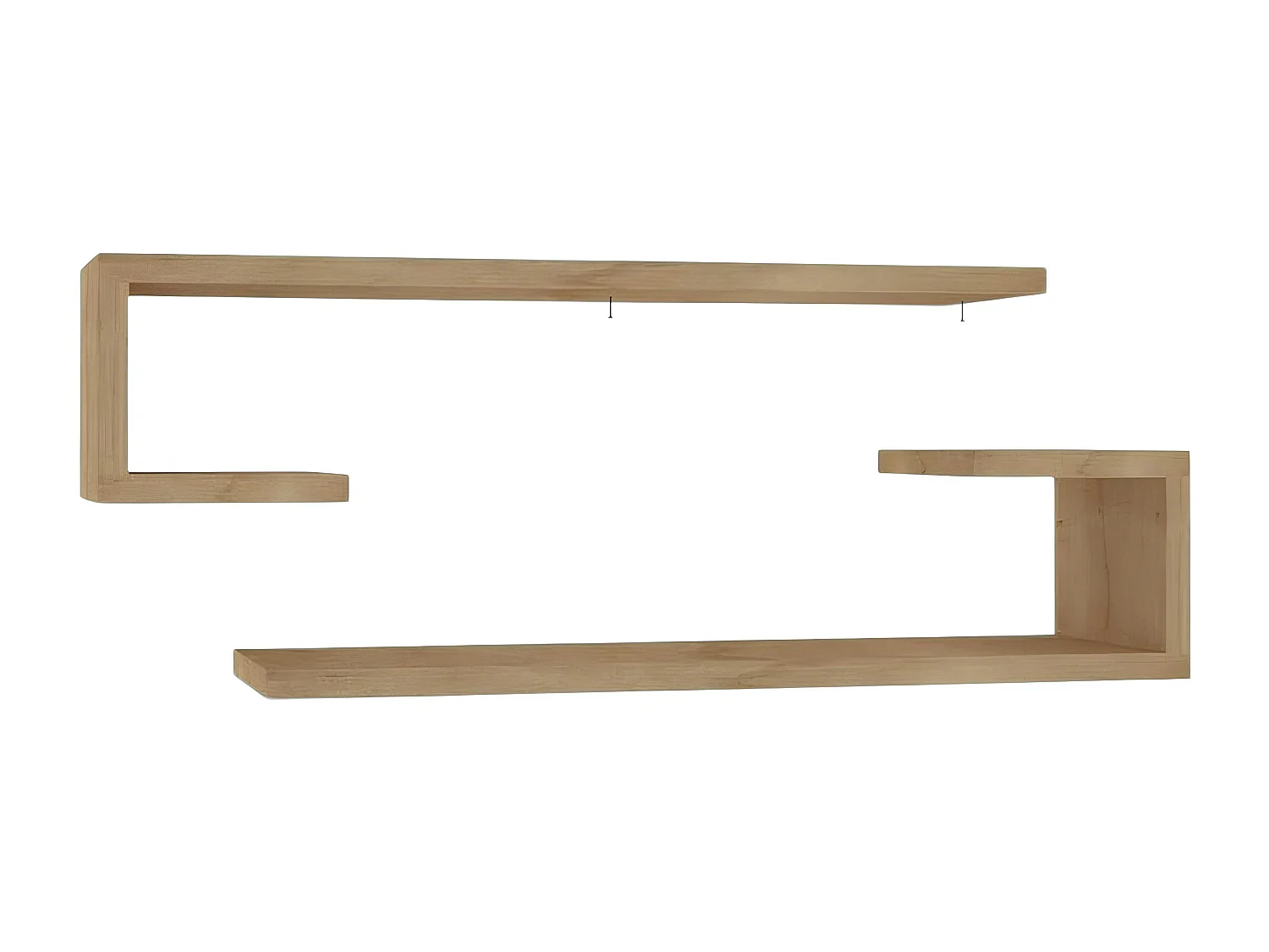 Étagère murale effet bois clair avec retour (lot de 2) MARFA