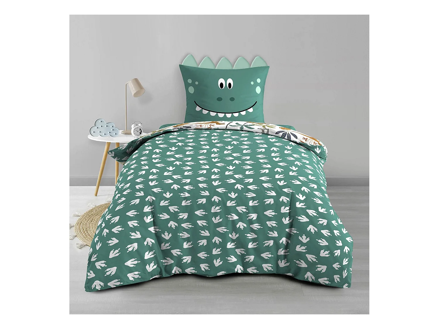 Parure de lit enfant réversible 140x200 coton Douceur d'Intérieur Dina