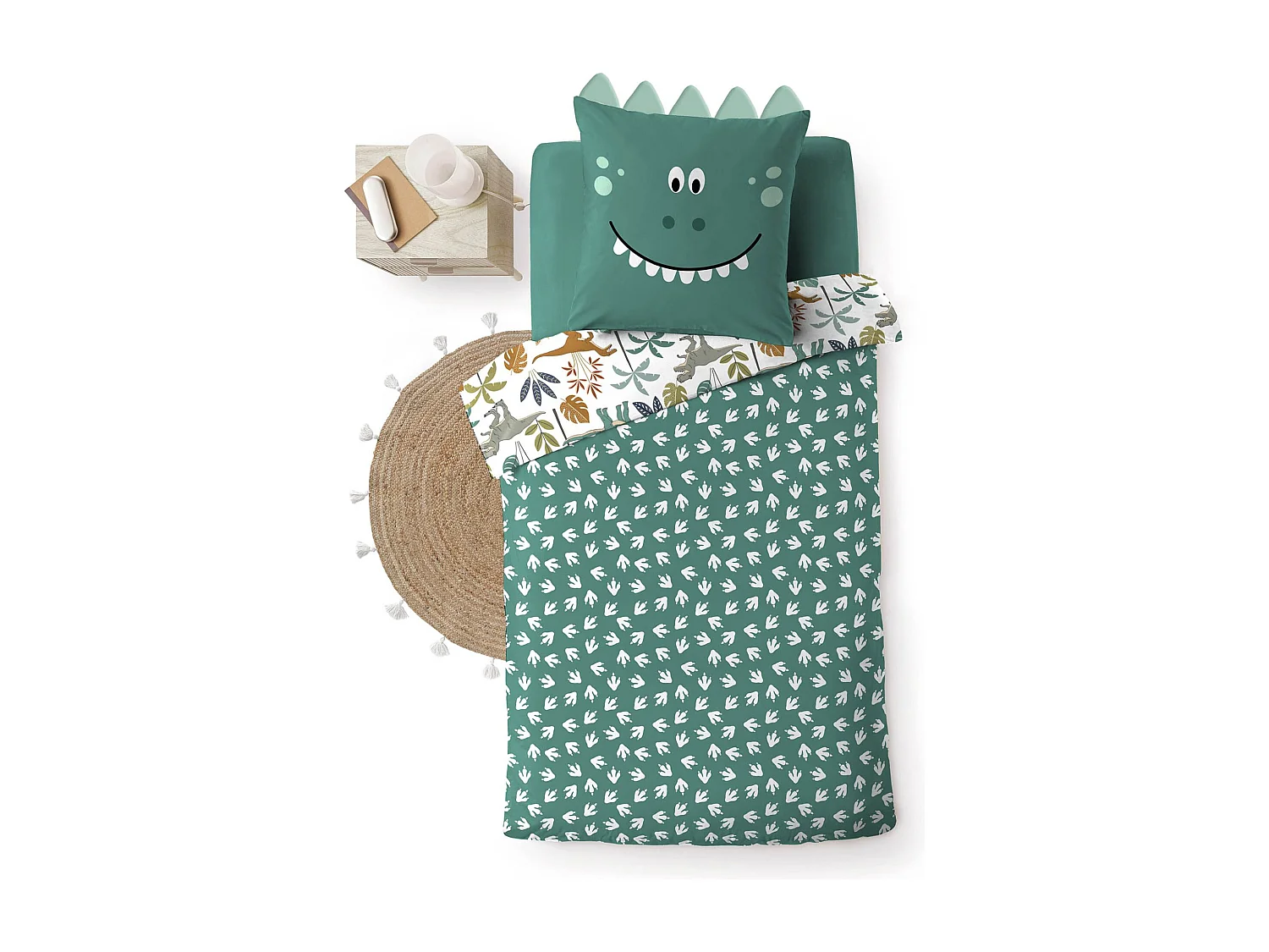 Parure de lit enfant réversible 140x200 coton Douceur d'Intérieur Dina