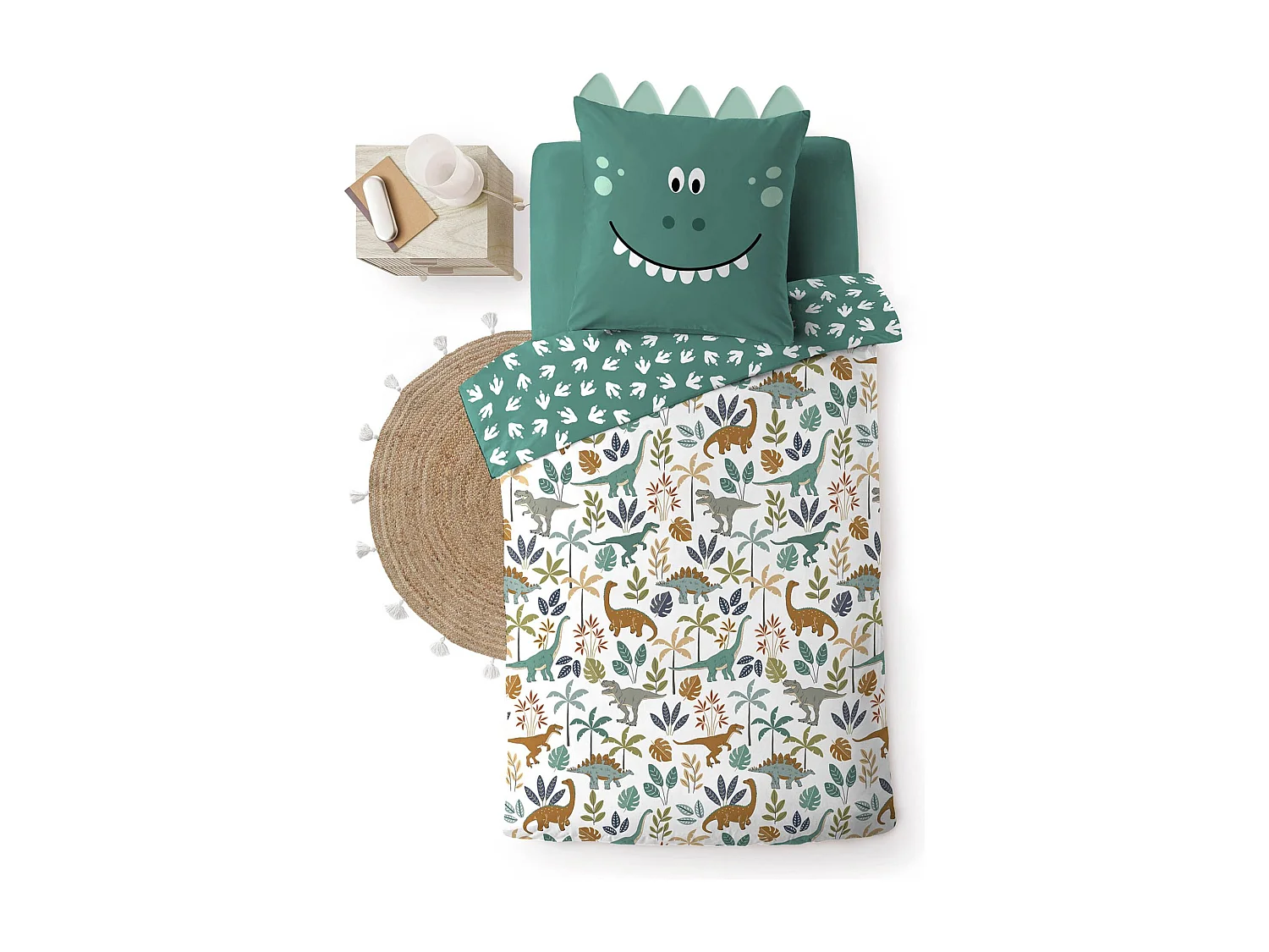 Parure de lit enfant réversible 140x200 coton Douceur d'Intérieur Dina