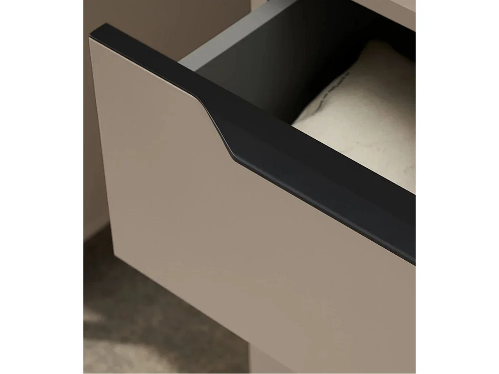 Sinfonier de 5 cajones 128,3x52x45 cm para dormitorio de melamina en color capuccino Mocca