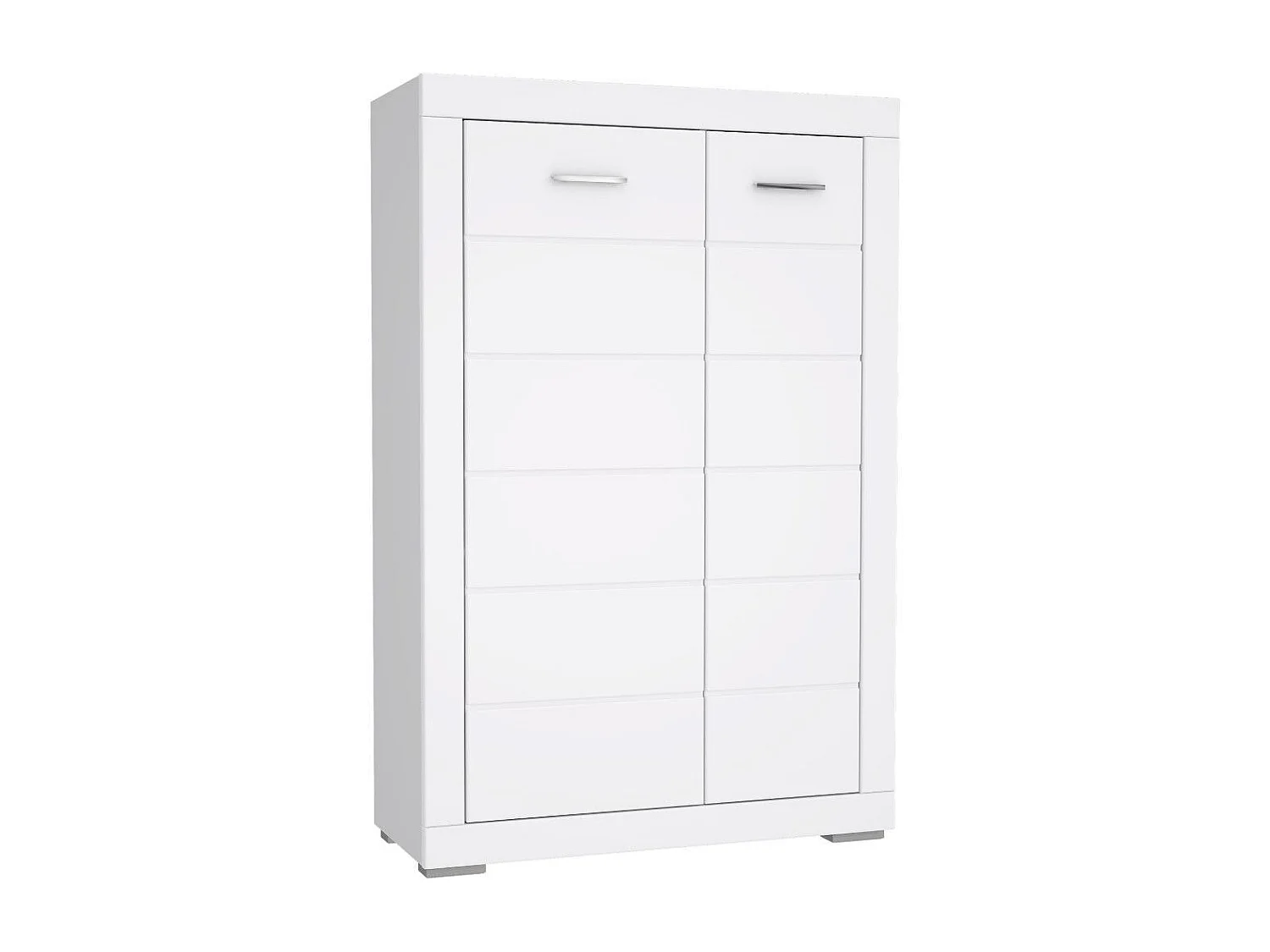 Aparador alto para salón-comedor de 153,6x101x41,4 cm con 2 puertas en color blanco Snow