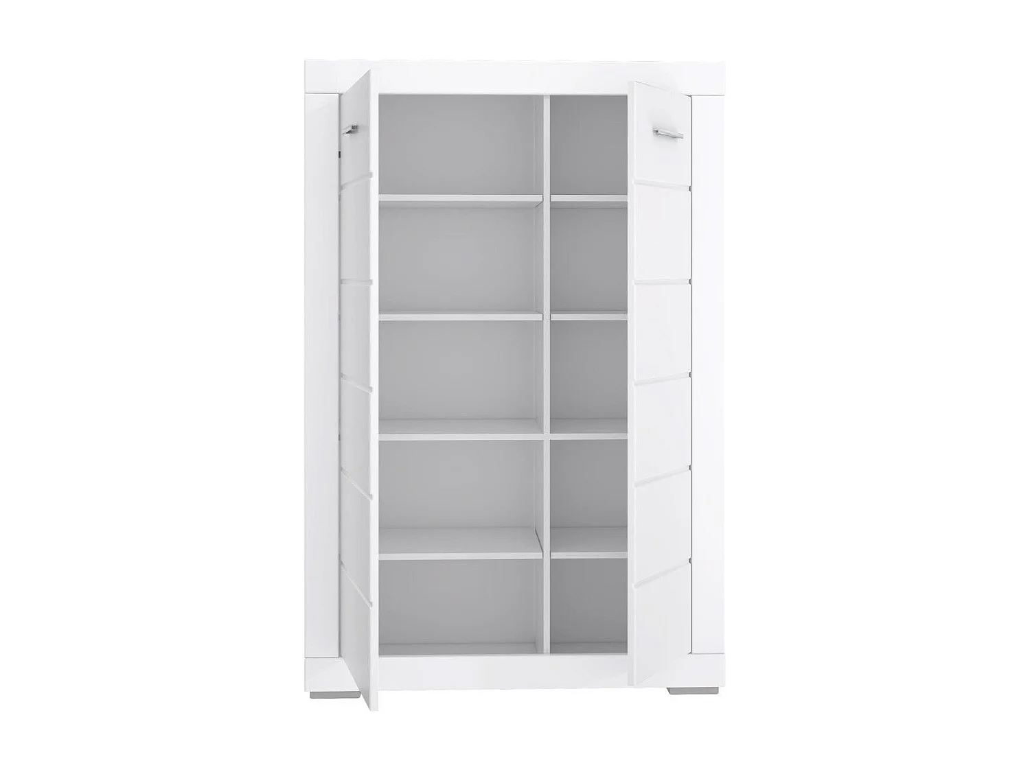 Aparador alto para salón-comedor de 153,6x101x41,4 cm con 2 puertas en color blanco Snow