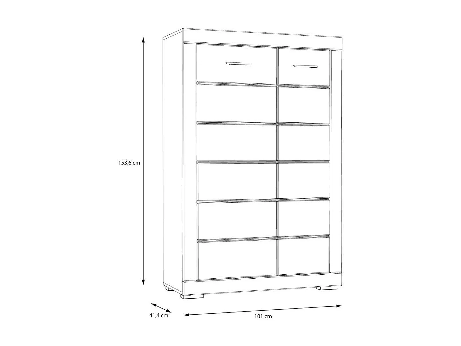 Aparador alto para salón-comedor de 153,6x101x41,4 cm con 2 puertas en color blanco Snow