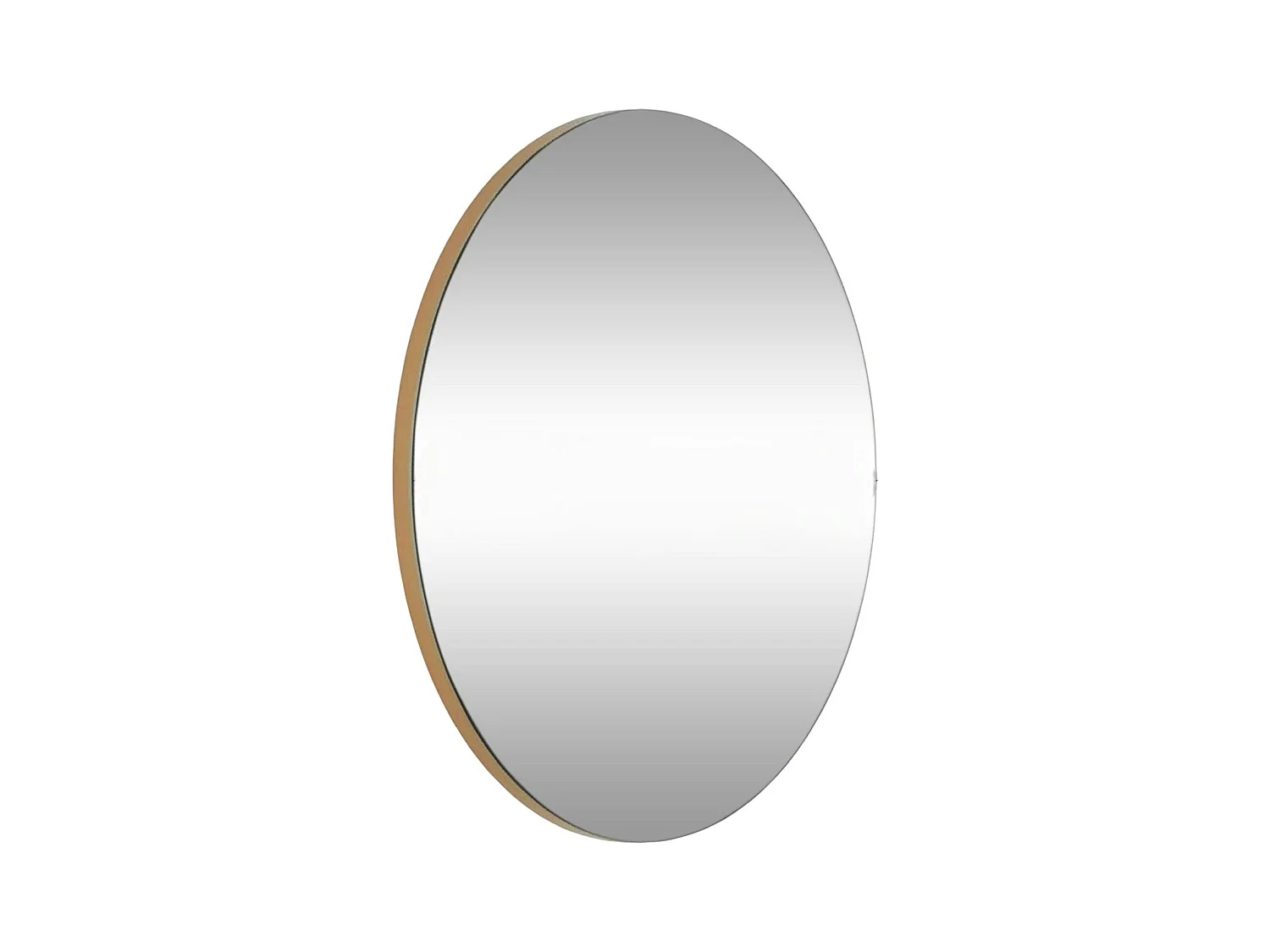 Miroir rond moderne avec bordure dorée Ø90 cm CODY