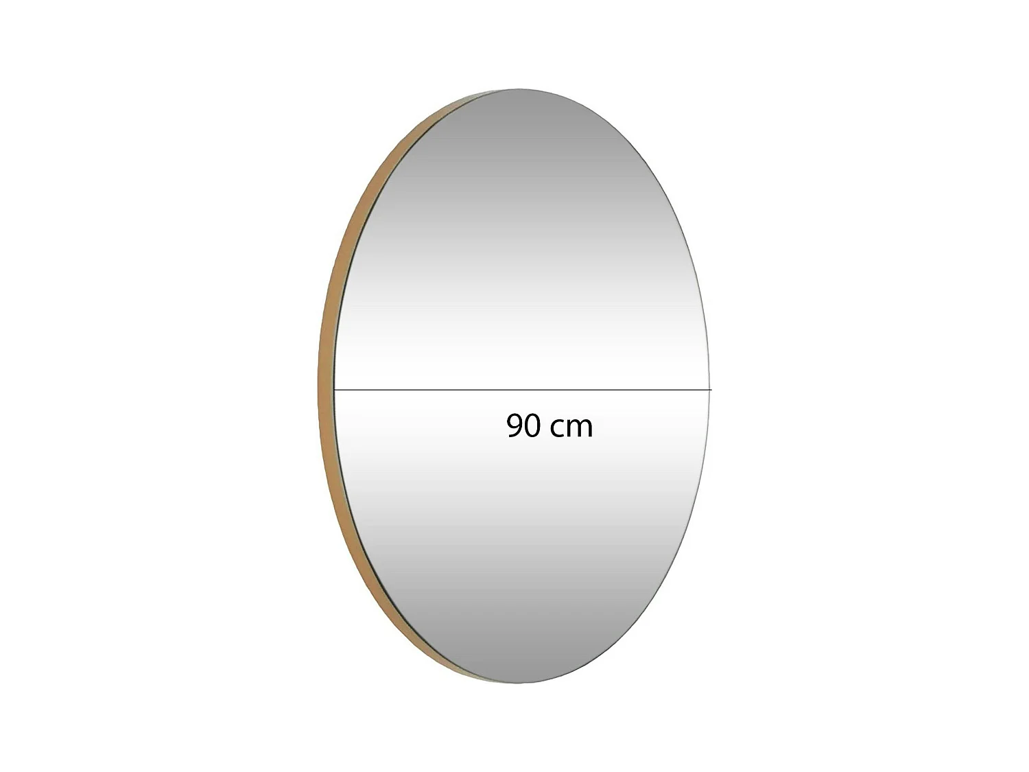 Miroir rond moderne avec bordure dorée Ø90 cm CODY