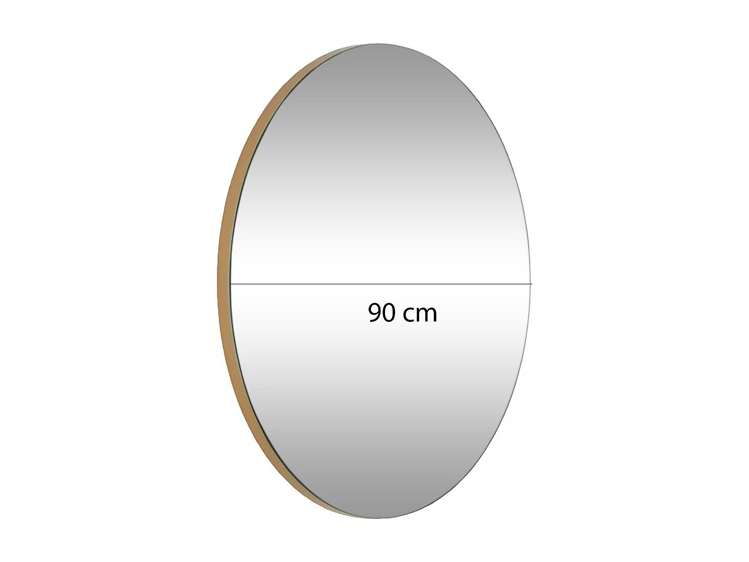 Miroir rond moderne avec bordure dorée Ø90 cm CODY