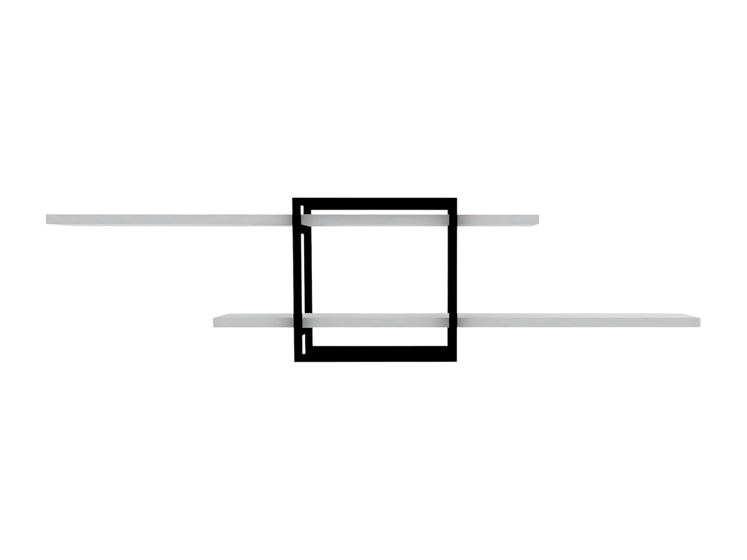 Étagère murale design blanche - 1 cube, 2 plateaux JENA