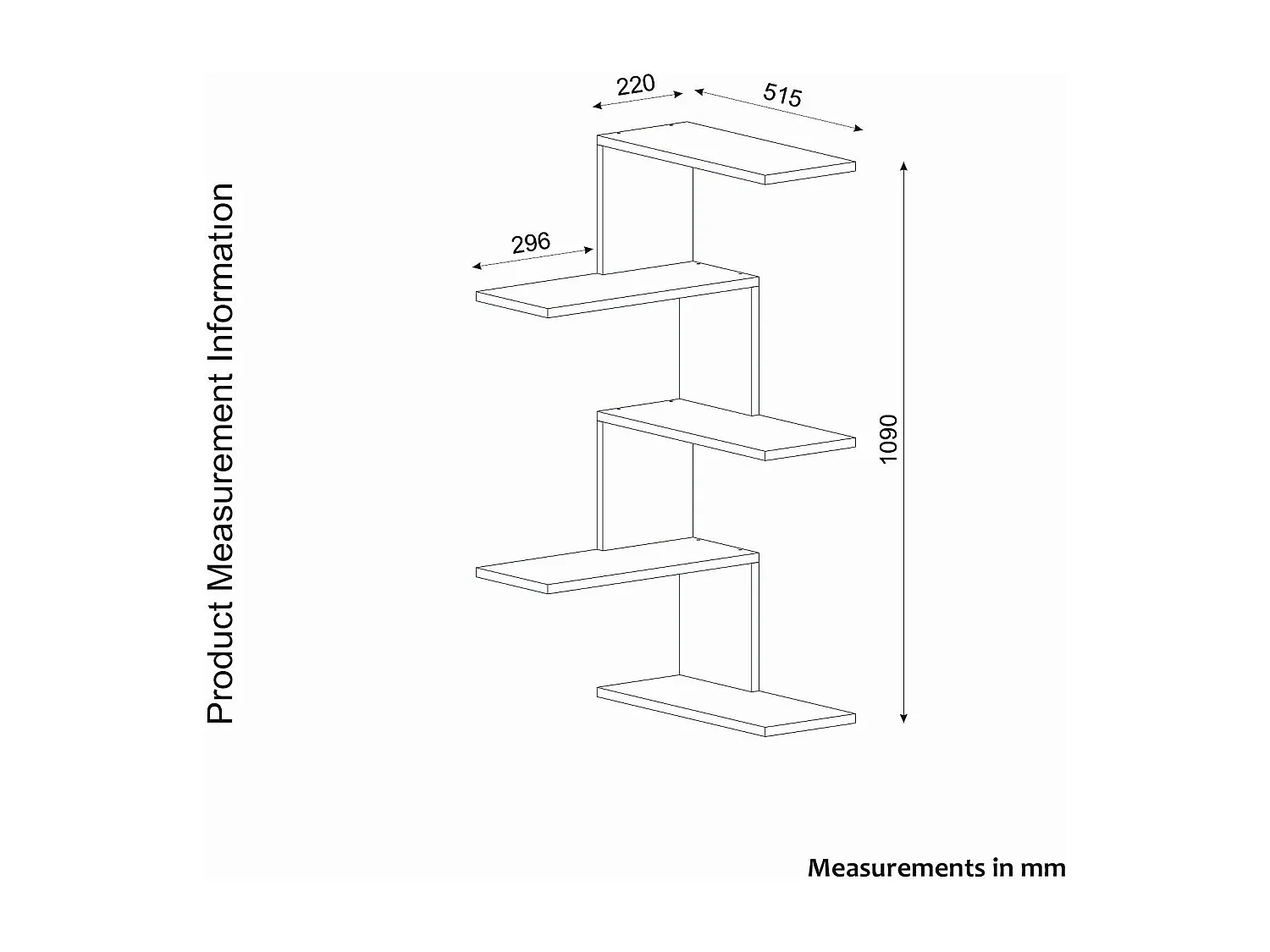 Etagère murale d'angle design effet travertin MARFA