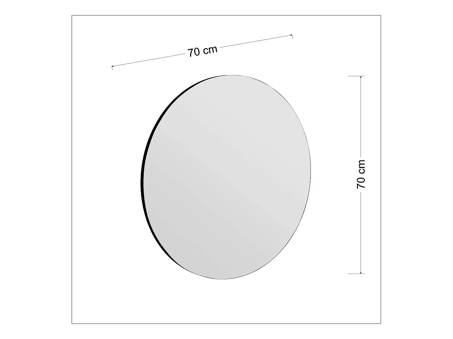 Miroir rond à bord noirØ70 cm - style moderne CODY
