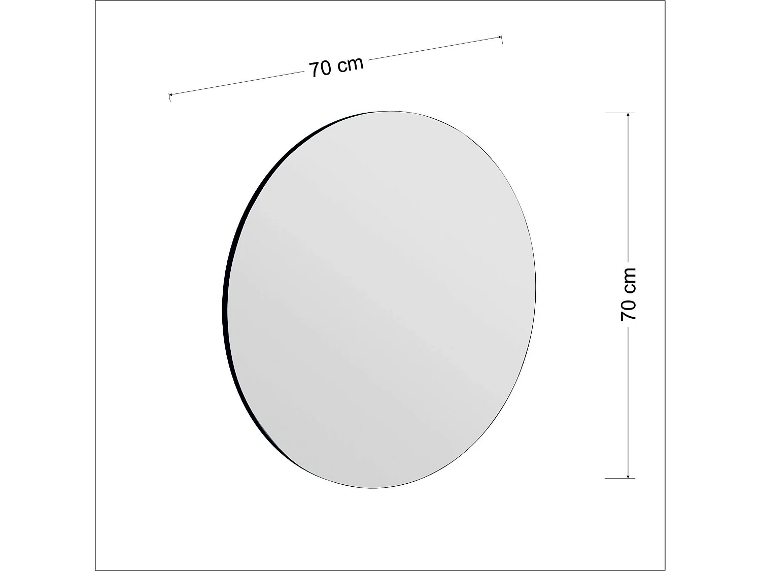 Miroir rond à bord noirØ70 cm - style moderne CODY