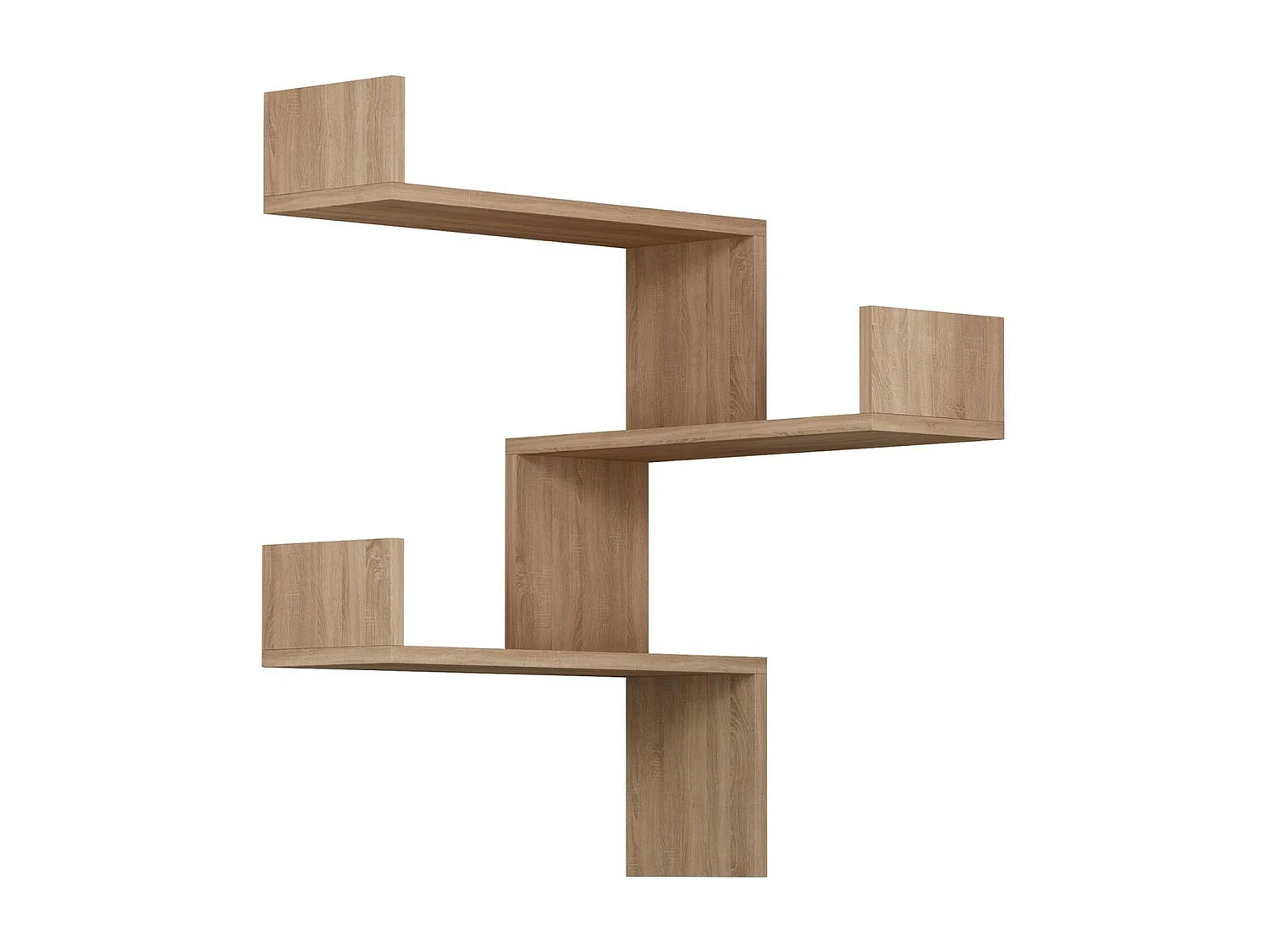 Étagère murale d’angle effet bois clair - 3 tablettes MARFA